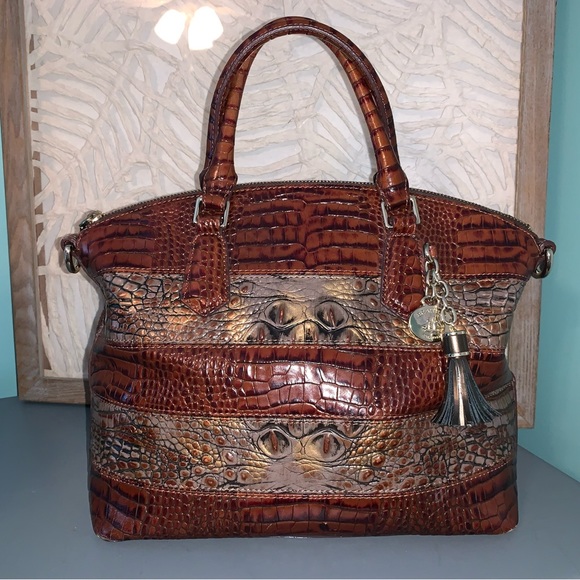 Brahmin Bags Brahmin Medium Duxbury Satchel Fall Tortoise Durham